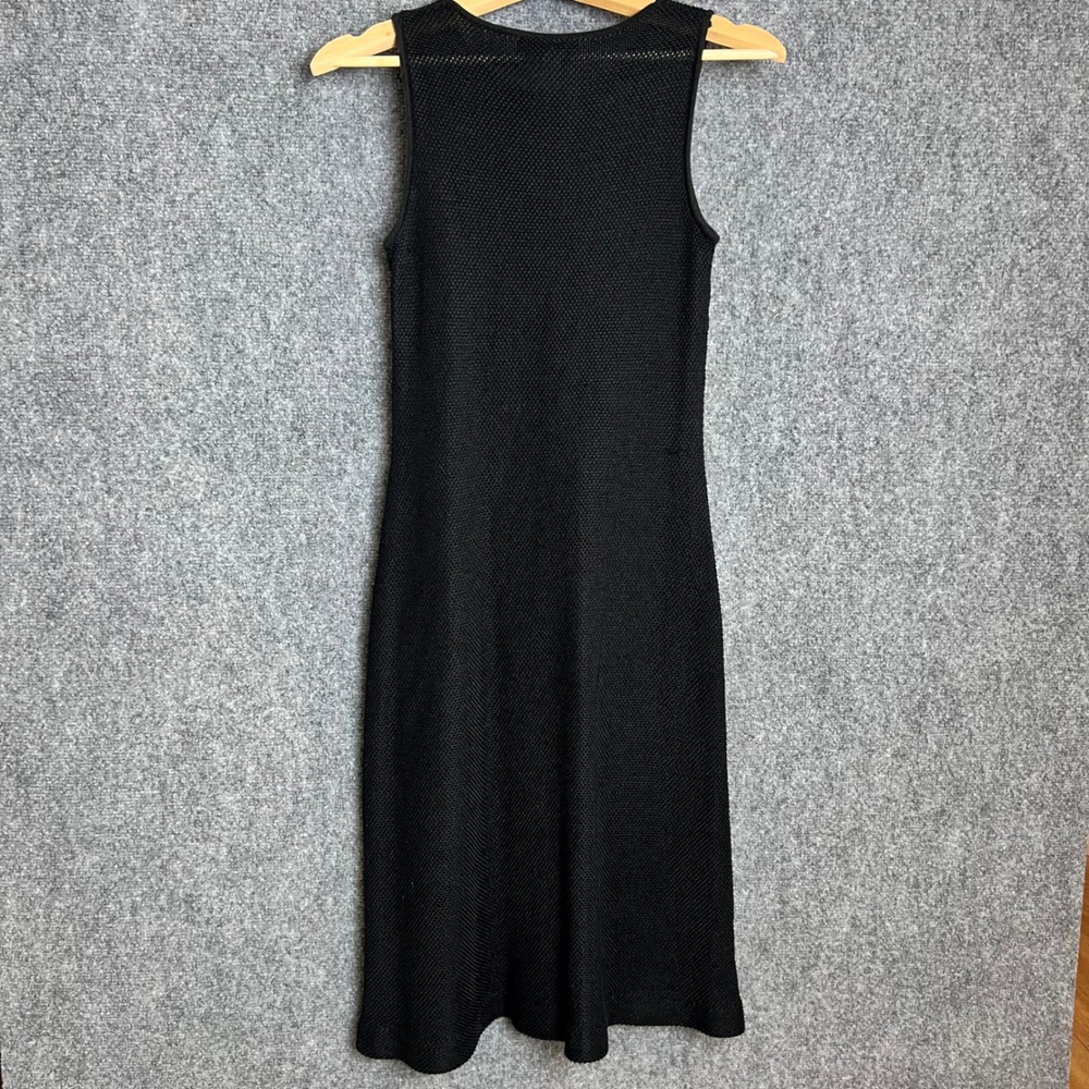 Lauren Ralph Lauren Black Textured Open Knit Sleeveless Midi Dress Womens Medium